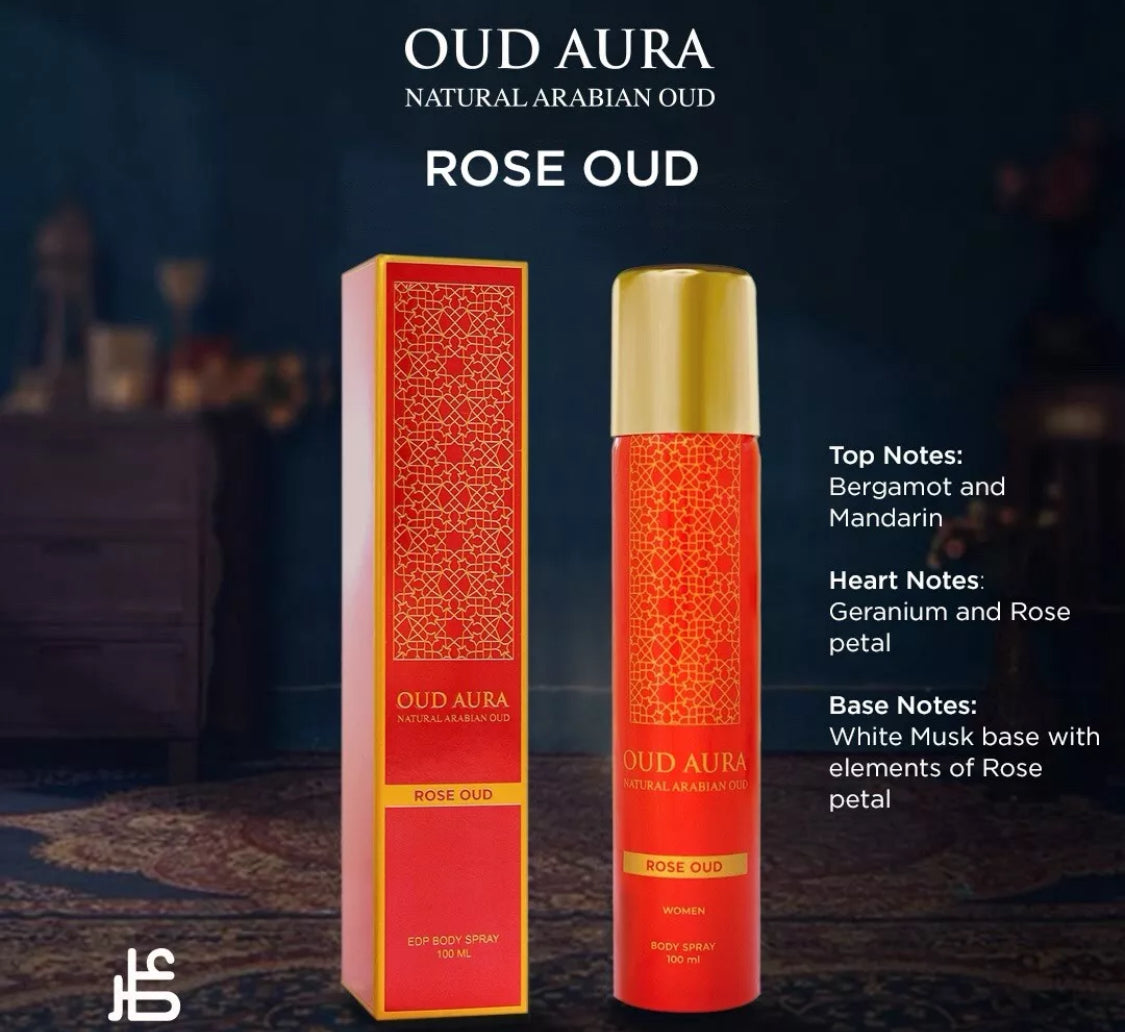 Oud Aura Rose Oud Womens Arabian Body Spray 100ml – The Fountain