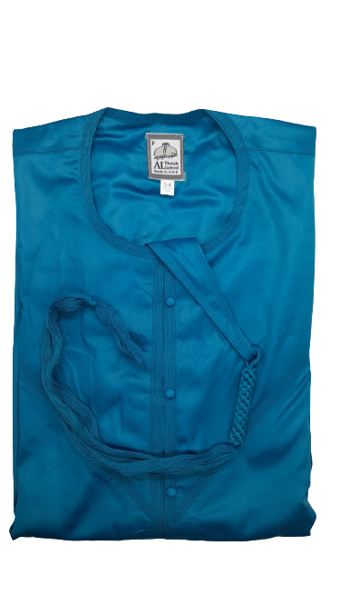 Silky Round-Neck Bright Turquoise Thobe/Jubbah