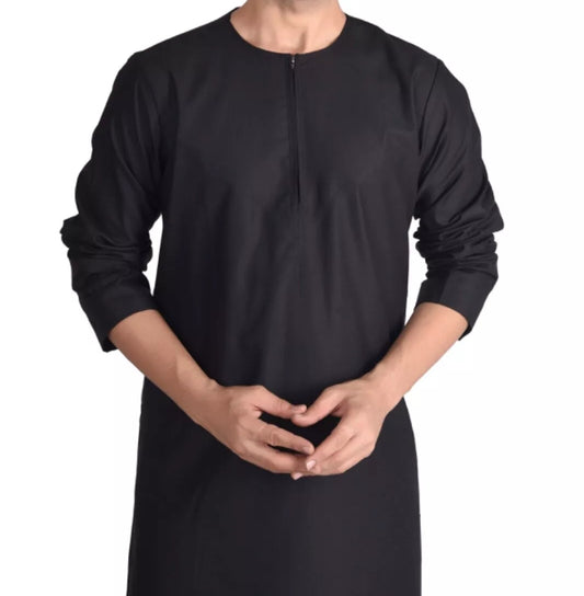 Mens Black Cotton thobe