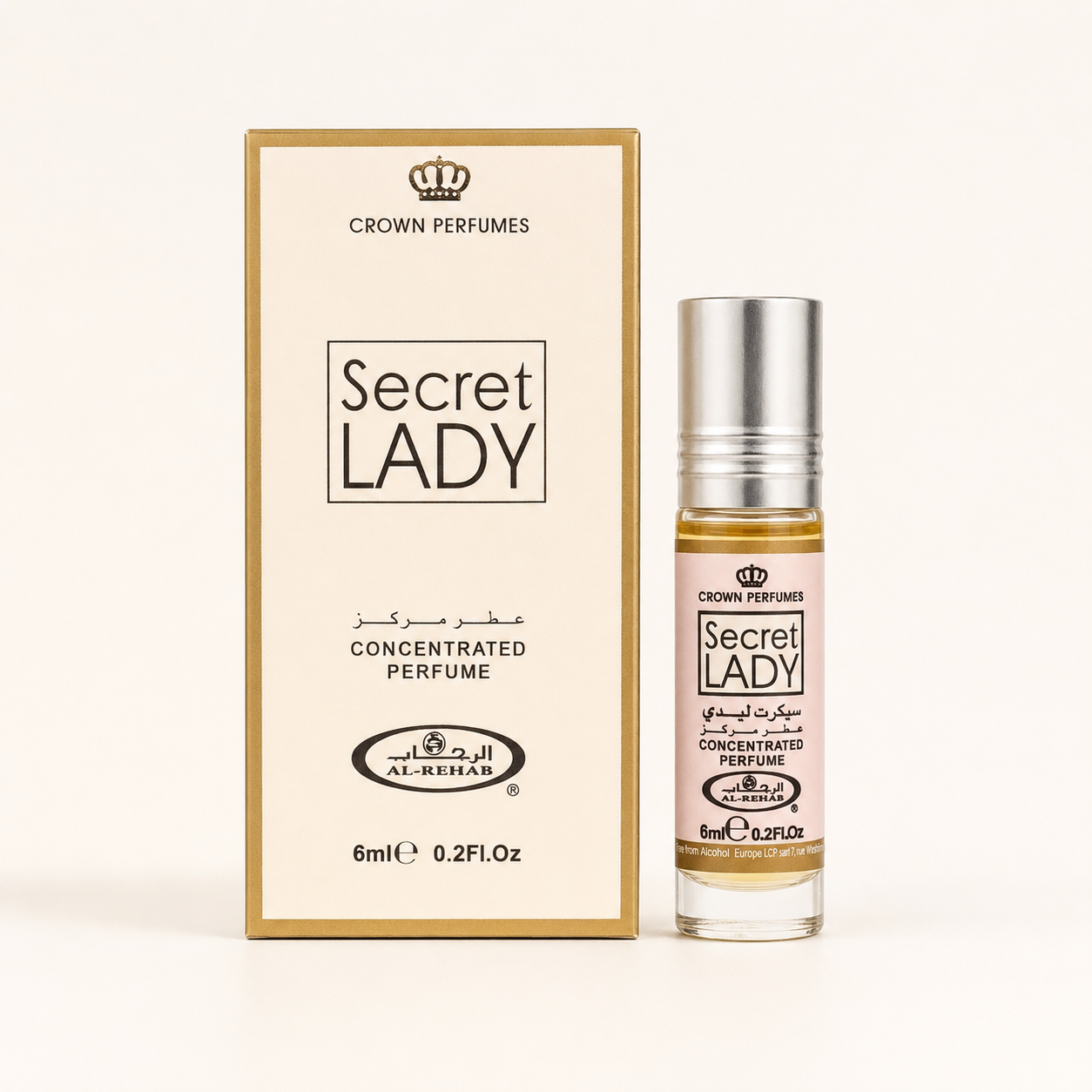 Al Rehab Secret Lady 6ml perfume oil roll-on with box