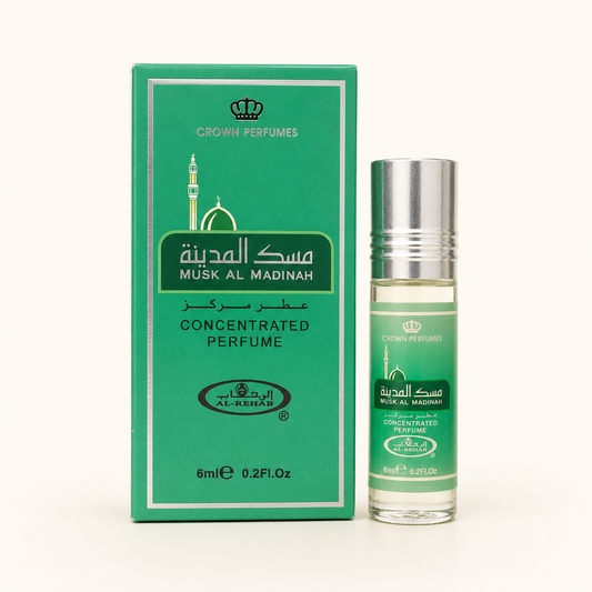 Al Rehab Musk Al Madinah 6ml perfume oil roll-on with box