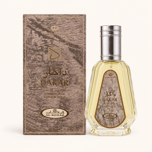 Al-Rehab Dakar 50ml Eau de Parfum Spray bottle and packaging