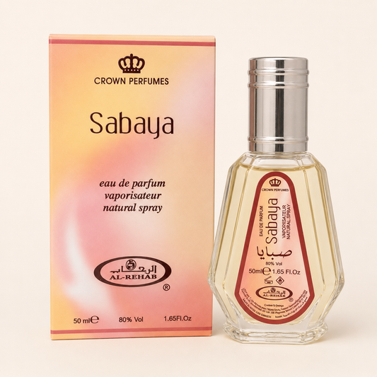 Al-Rehab Sabaya 50ml Eau de Parfum Spray bottle and packaging