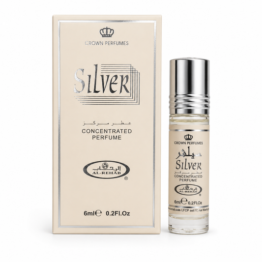Al-Rehab Silver Concentrated Perfume Oil 6ml with box