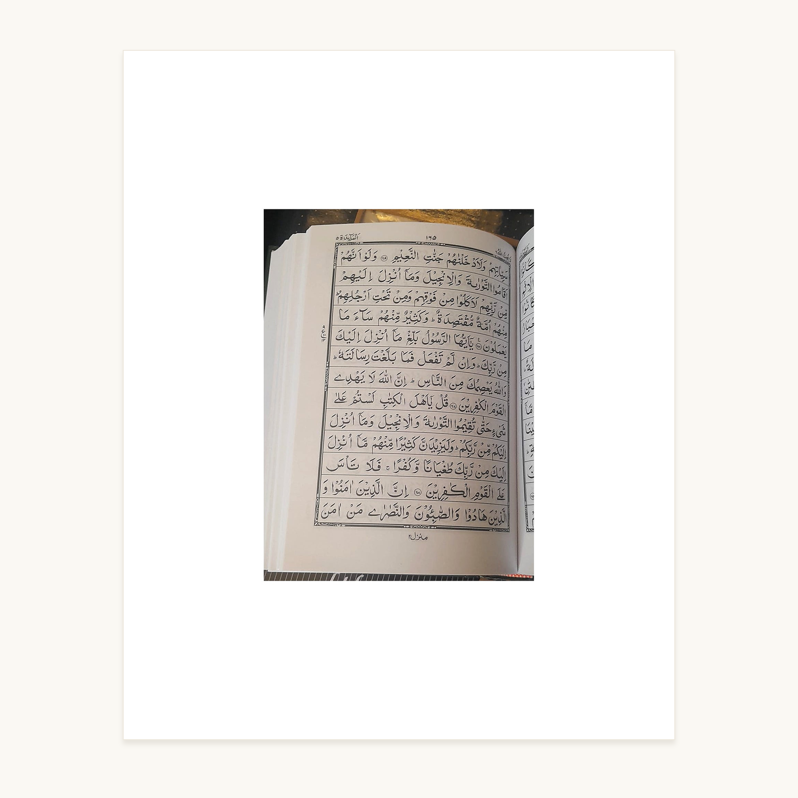 Holy Quran – Green, Red & Gold Embossed Edition – Indo-Pak Script inside script page – original text preserved