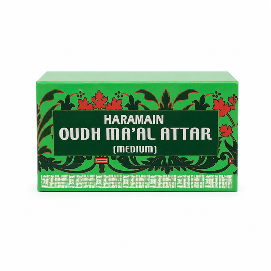 Haramain Oudh Ma'al Attar (Medium) packaging