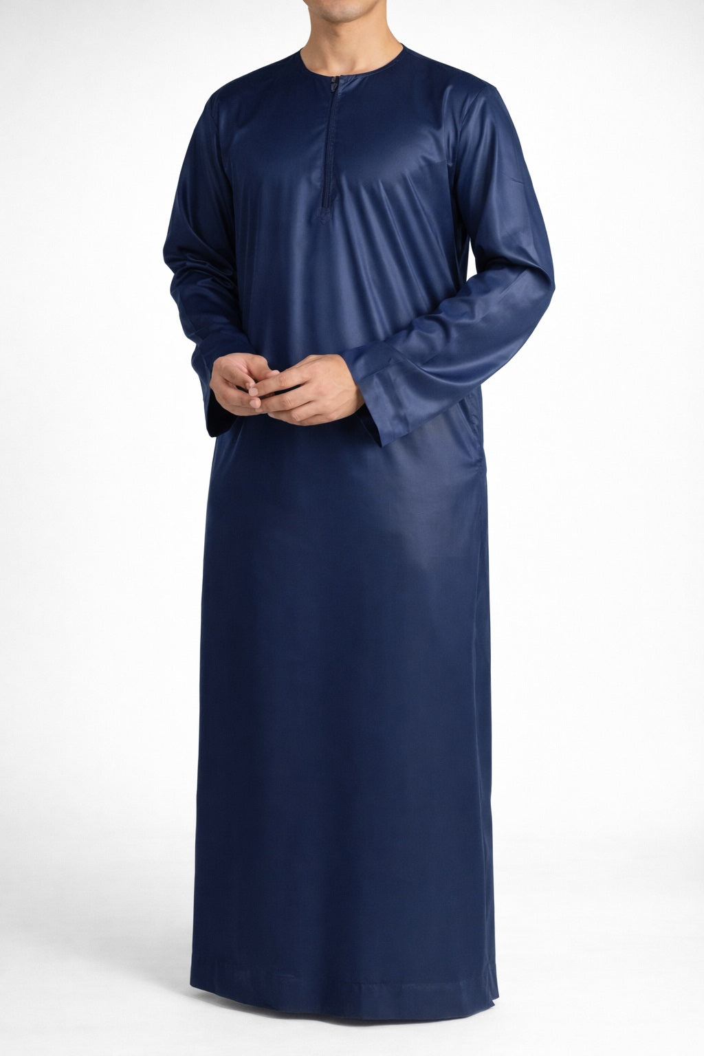 Silky Navy Jubba Thobe Shiny  Polyester Material