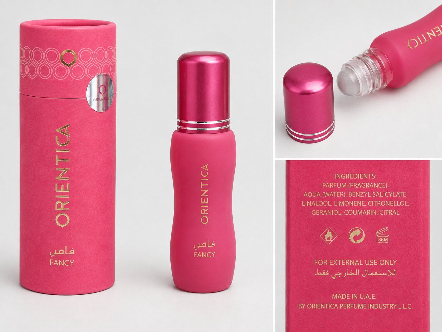 Orientica Fancy concentrated perfume oil AI product collage