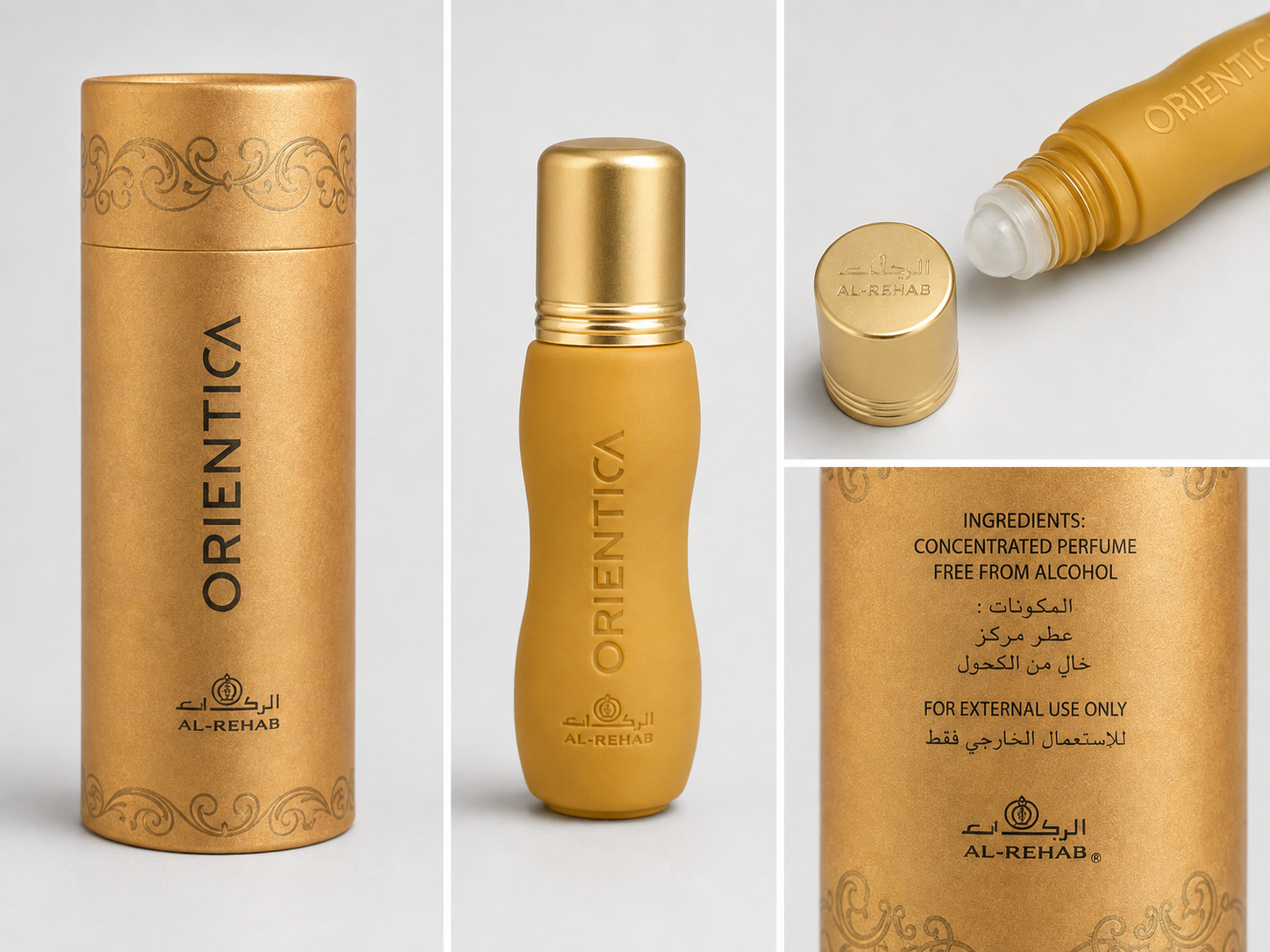 Orientica Royal Amber concentrated perfume oil AI product collage