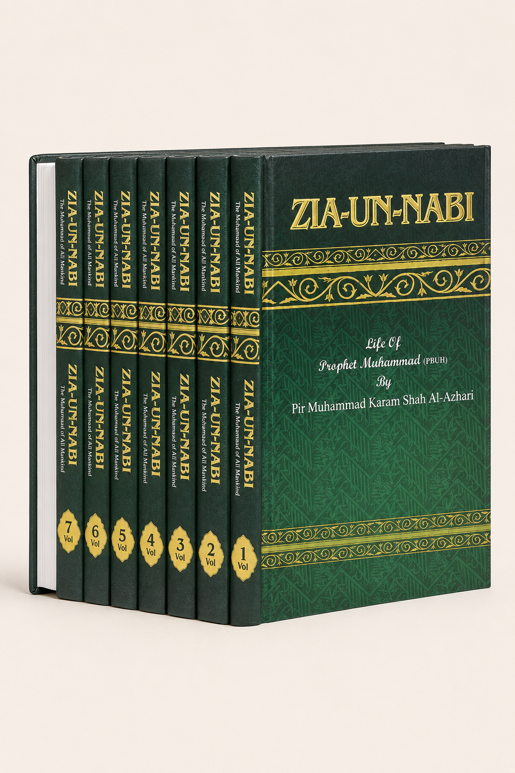 Zia-un-Nabi — Life of Prophet Muhammad ﷺ — 7 Volume English Set – AI standardized right-bound product display